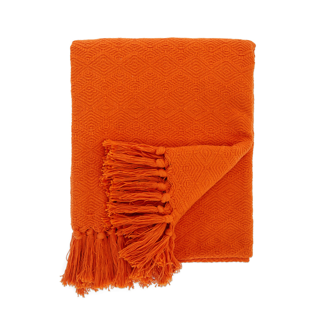 Orange Diamond Pattern Throw