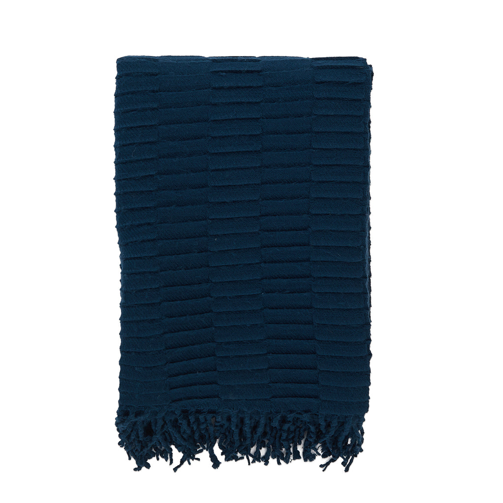 Blue Layered Stripe Throw