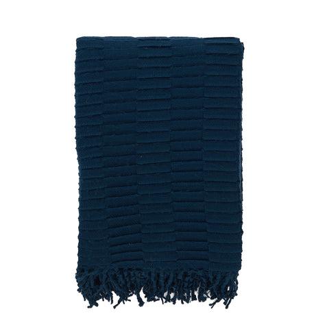 Blue Layered Stripe Throw