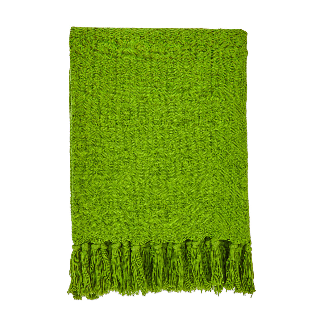 Lime Green Patterned Throw