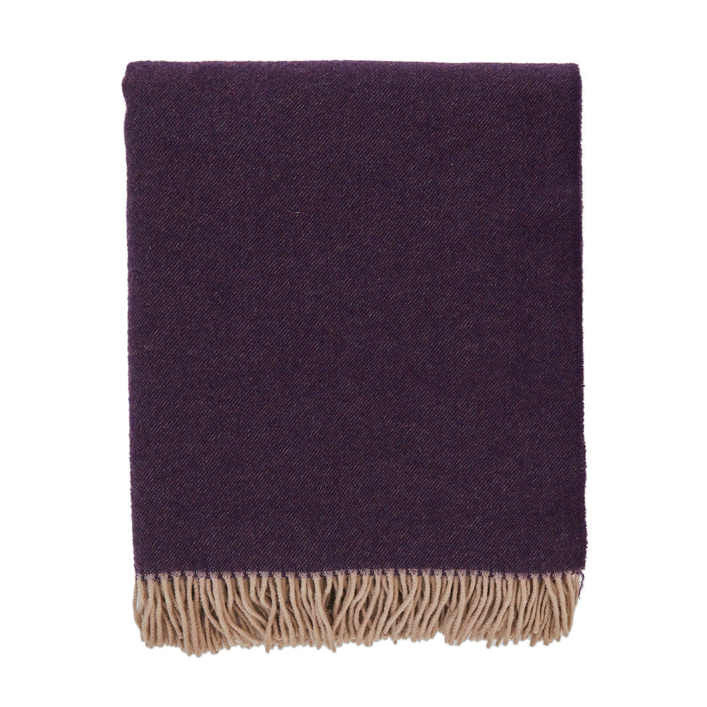 Purple with White Fringe Throw