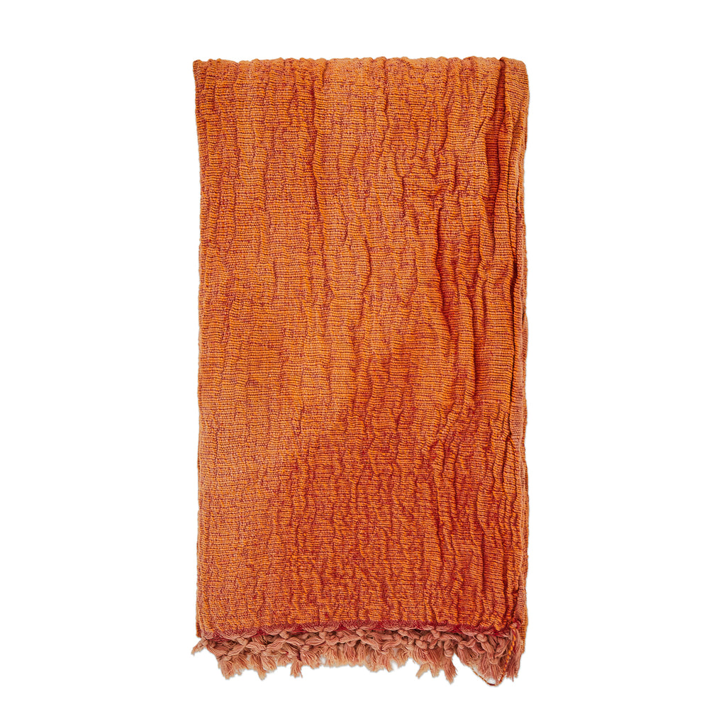 Hand-Dyed Orange Throw