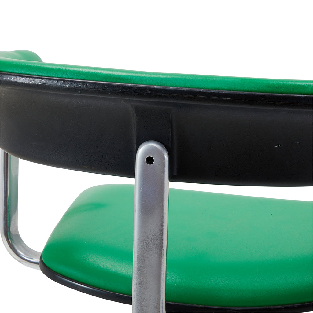 Green & Black Vintage Rolling  Office Chair