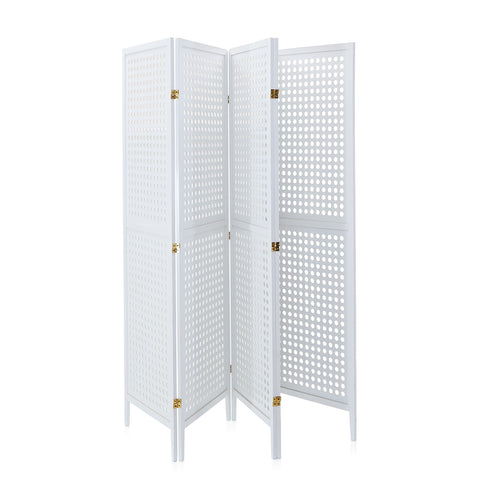 White 4 Panel Room Divider