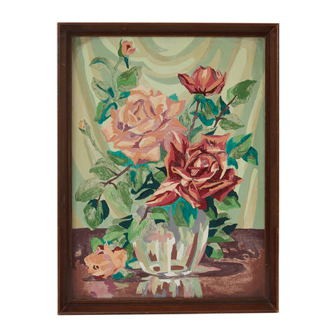 0051 (A+D) PBN Roses Green Wallpaper