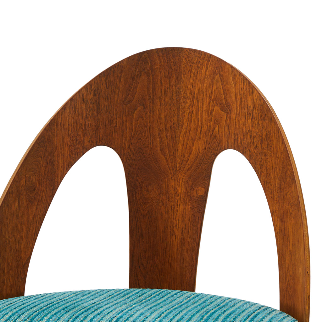 Walnut Arch Barstool Aqua