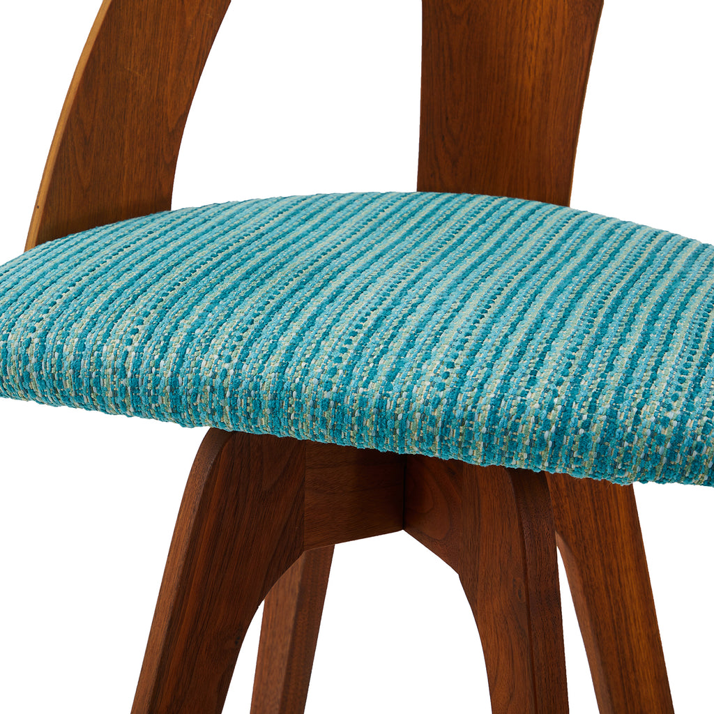 Walnut Arch Barstool Aqua
