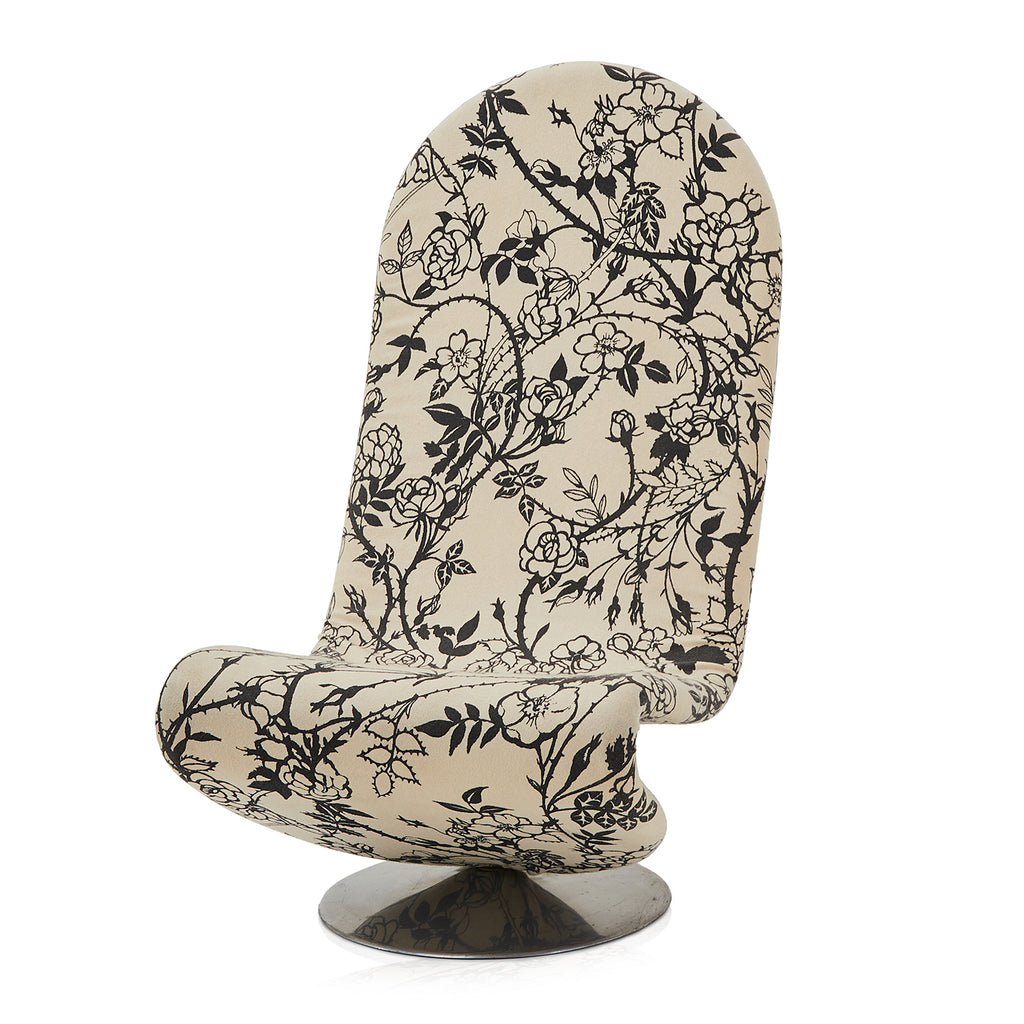 Black & White Floral S-Chair