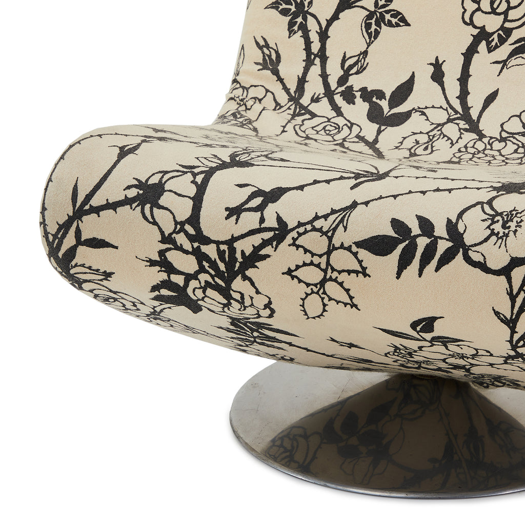 Black & White Floral S-Chair