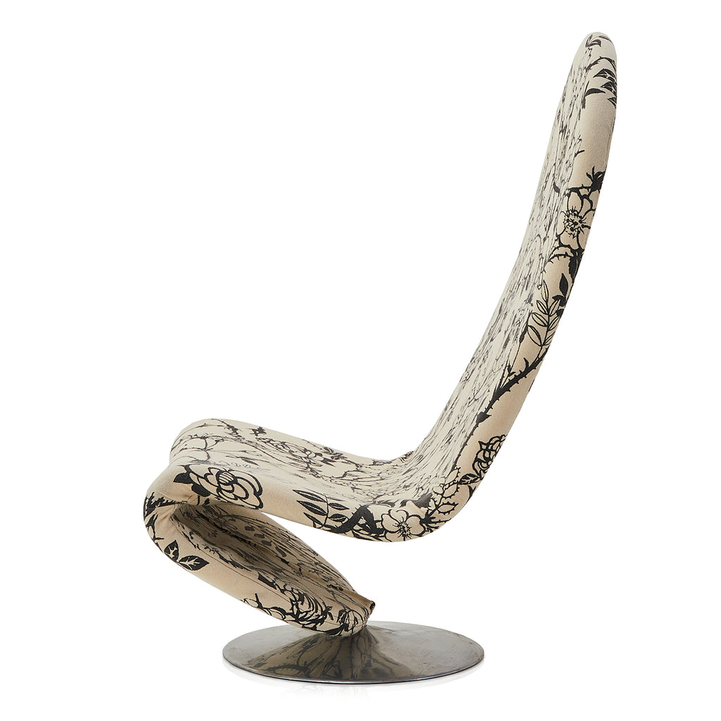 Black & White Floral S-Chair