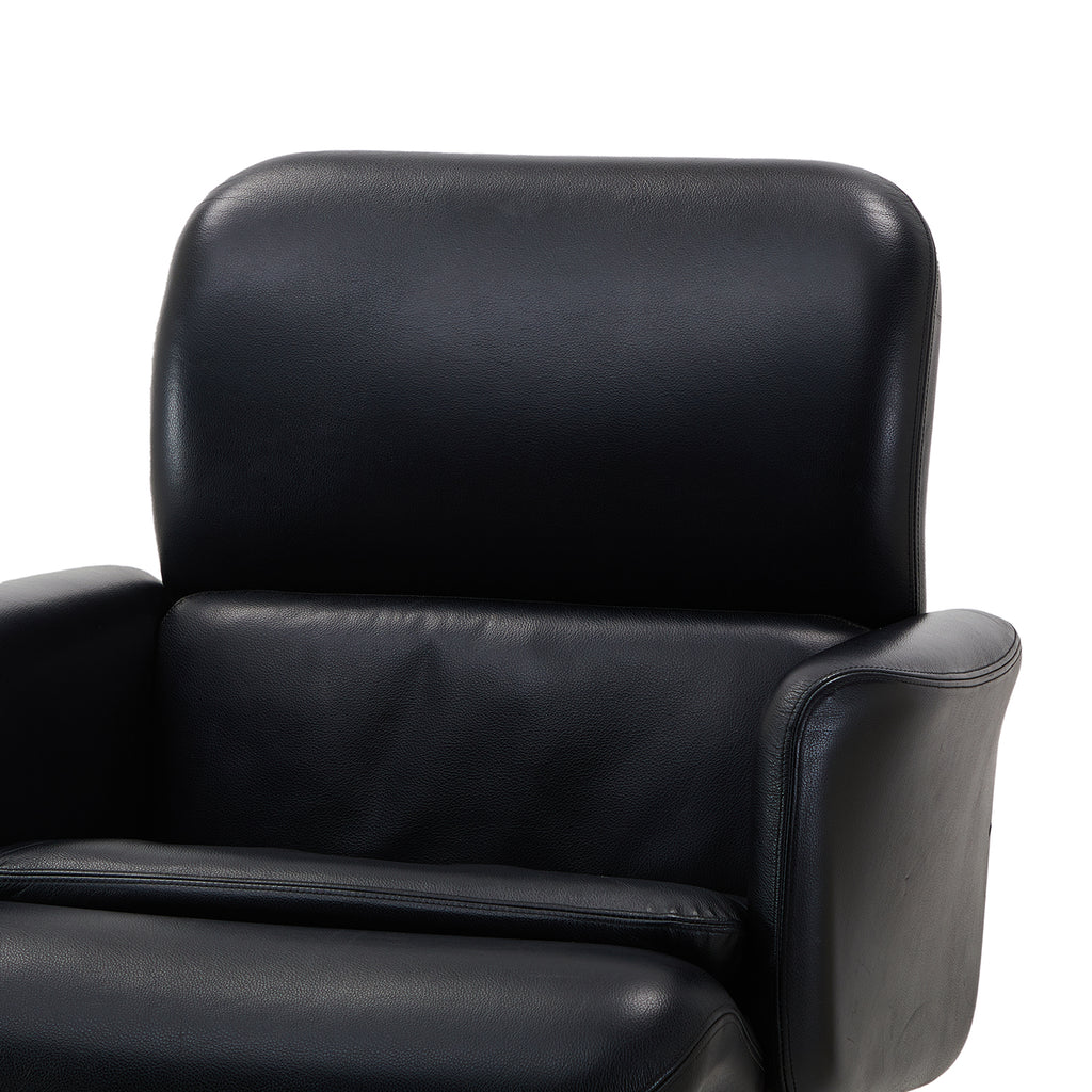 Black Plush Rolling Office Chair