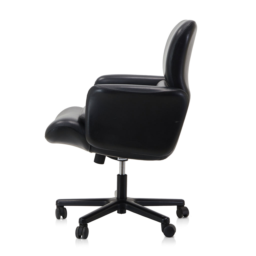 Black Plush Rolling Office Chair