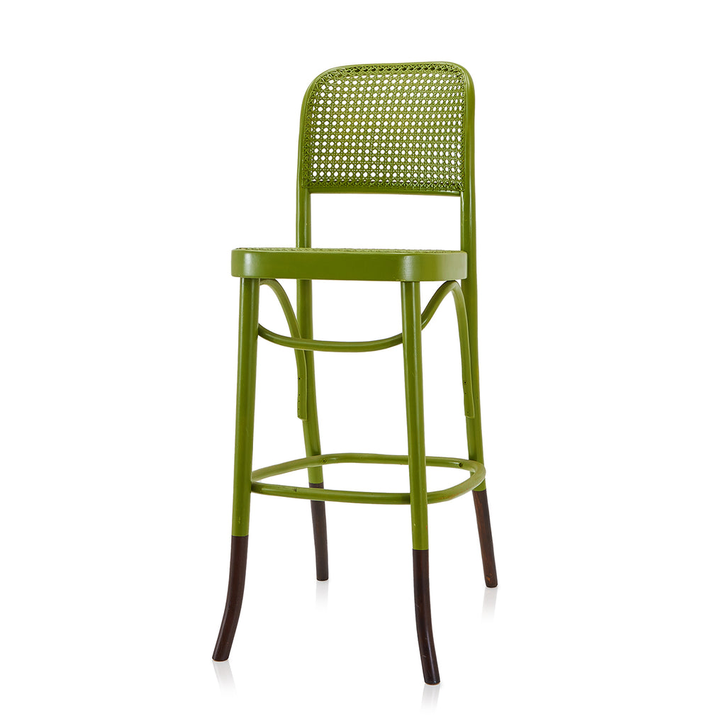 Green Cane Back Barstool