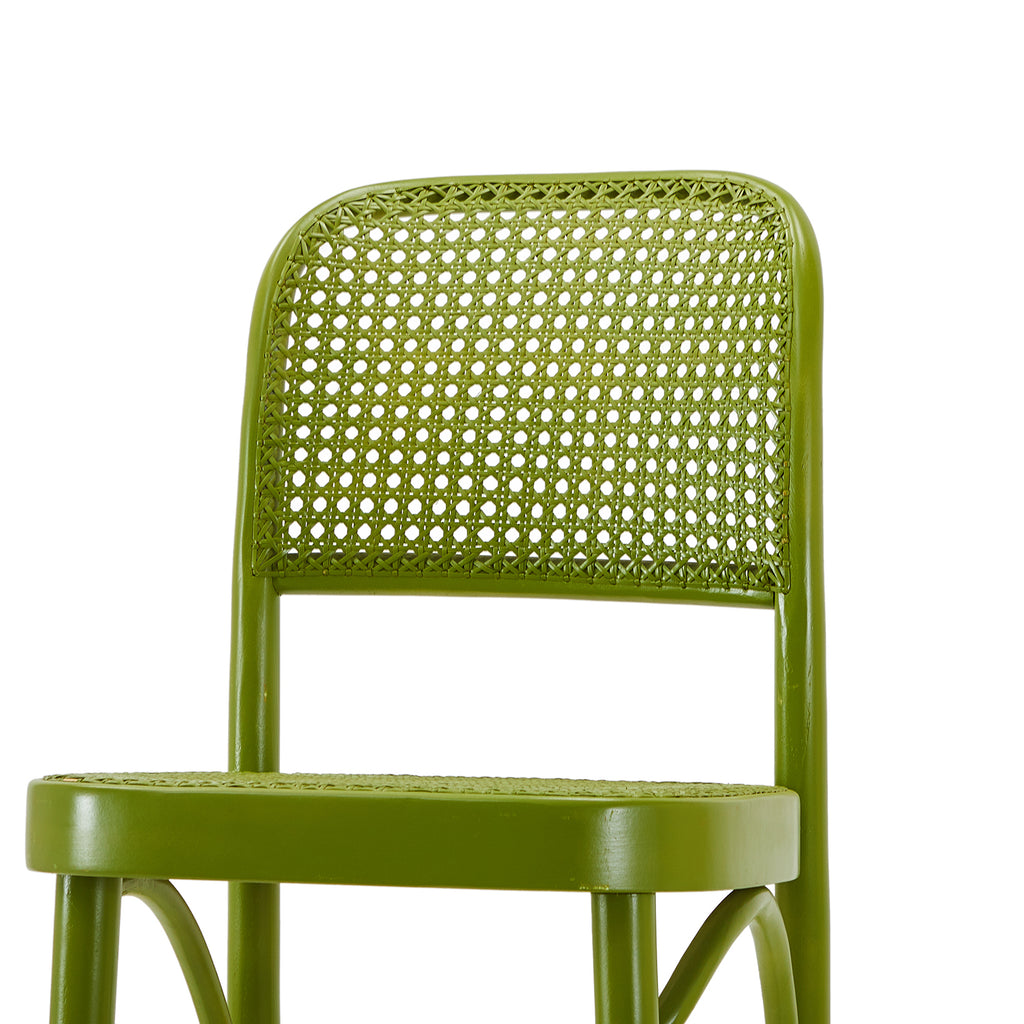 Green Cane Back Barstool