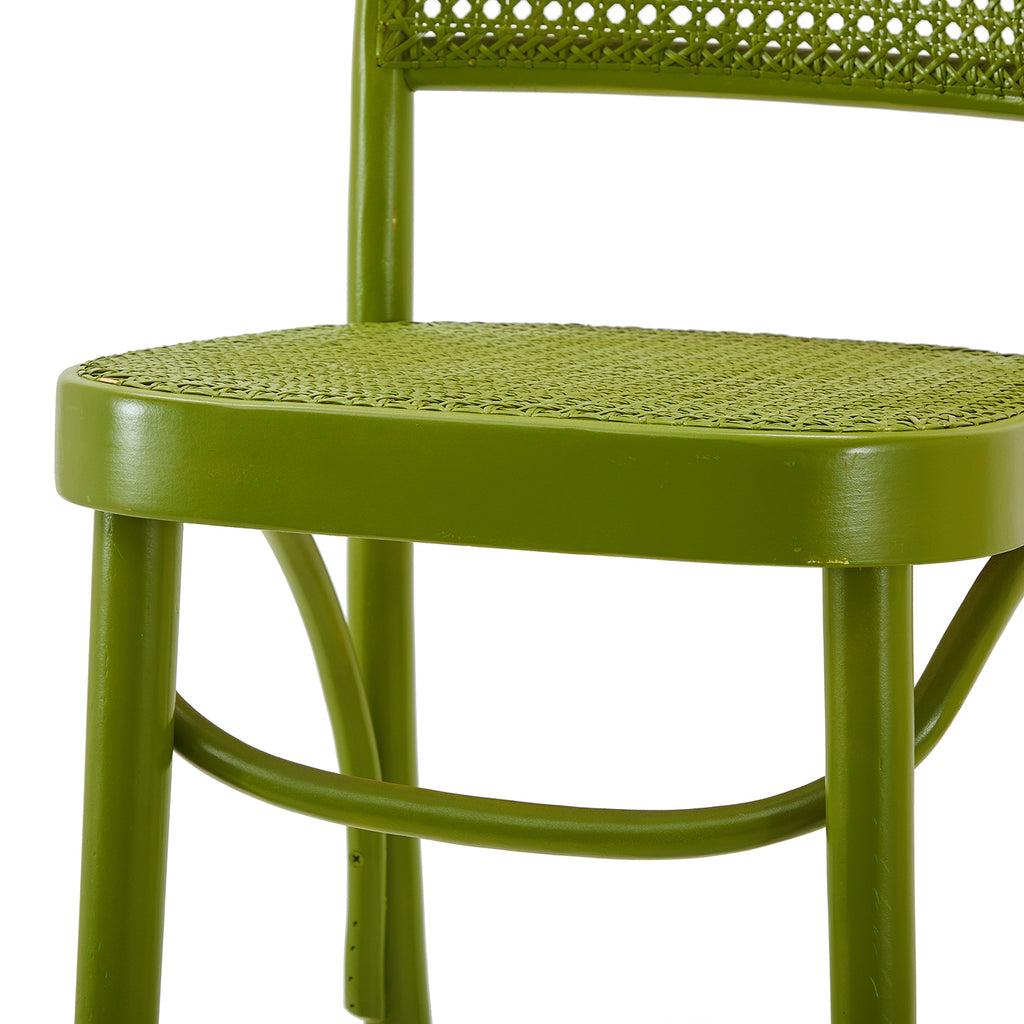 Green Cane Back Barstool