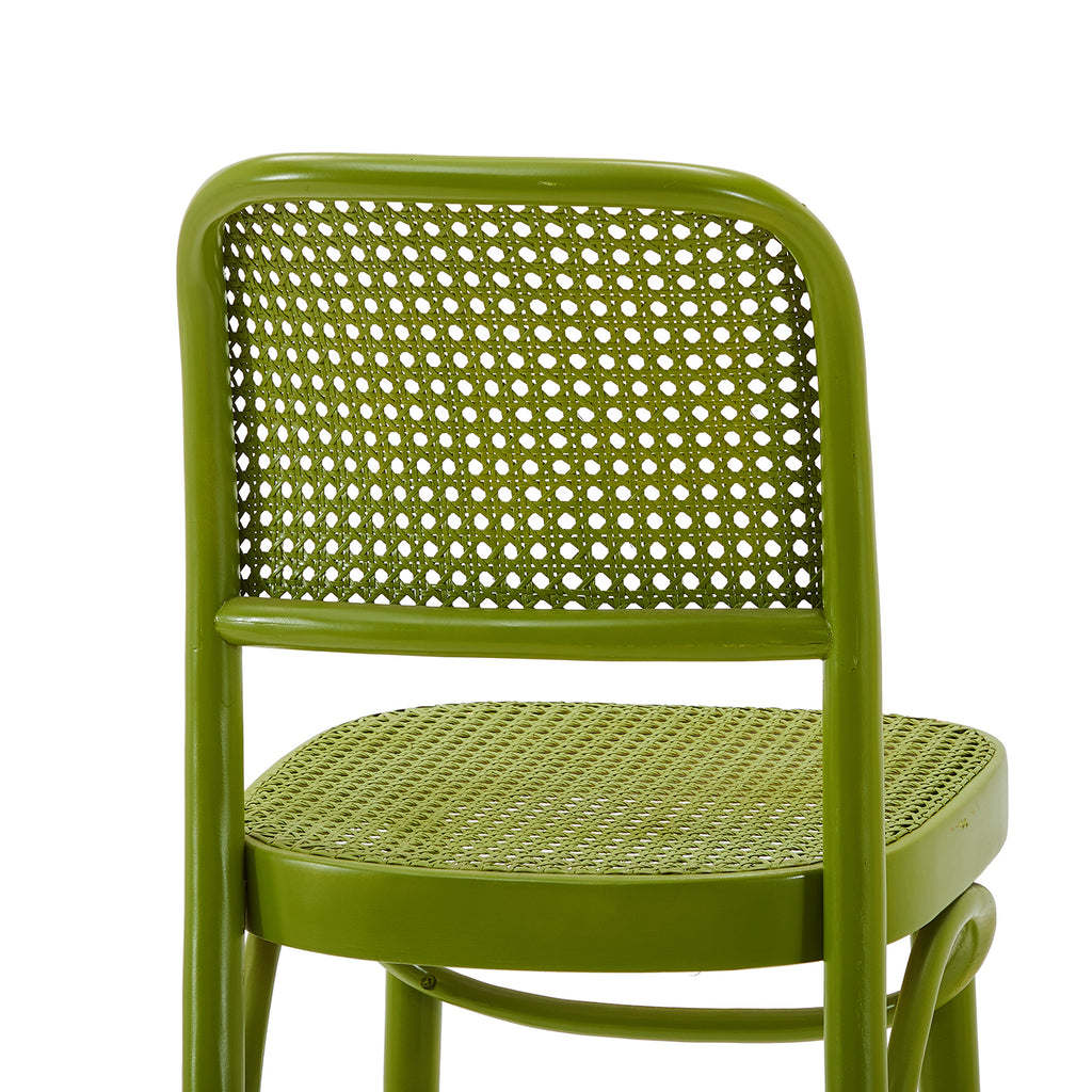 Green Cane Back Barstool