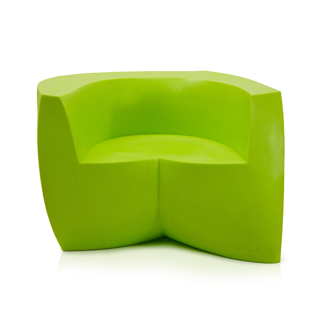 Green Plastic Modern Asymmetrical Lounge Chair