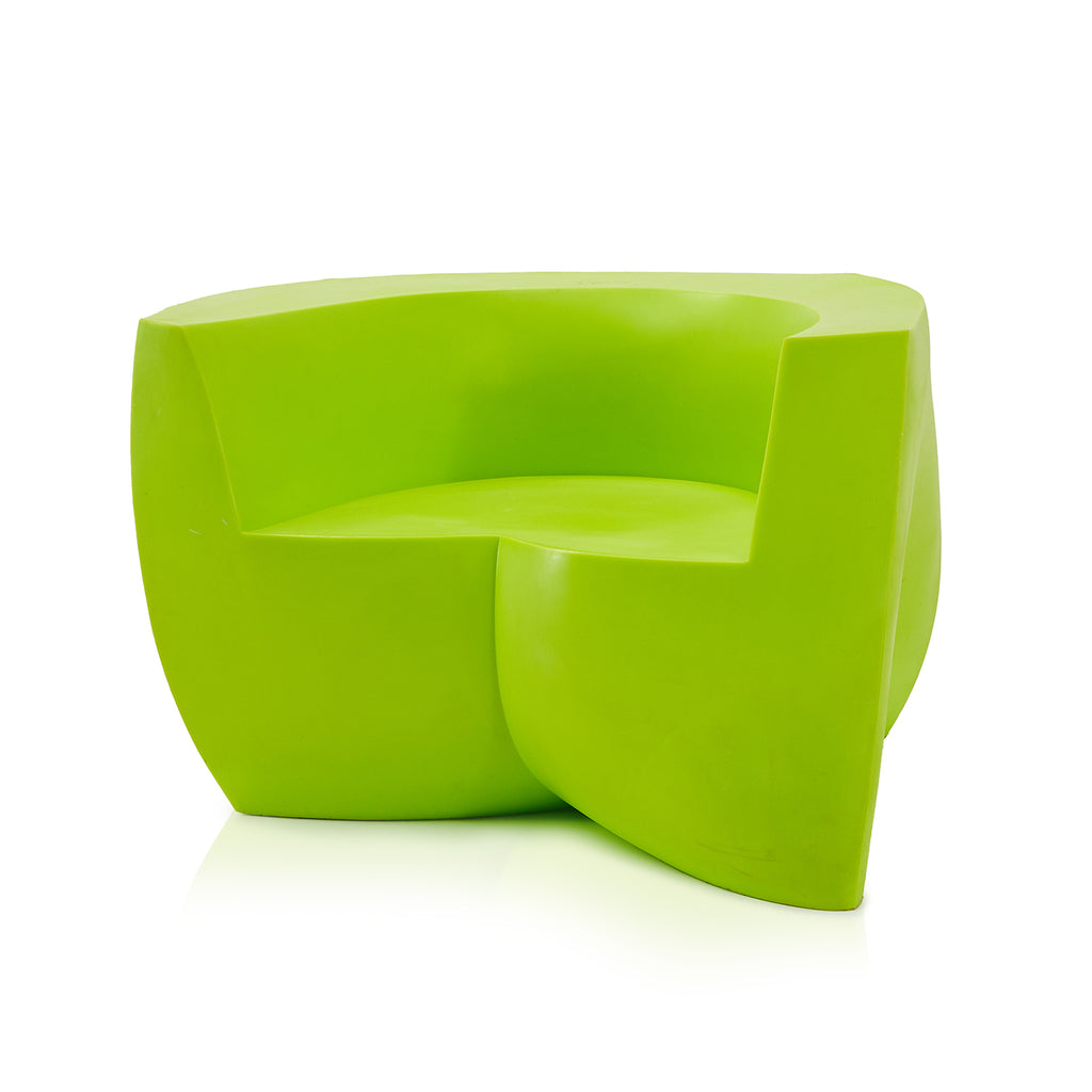 Green Plastic Modern Asymmetrical Lounge Chair