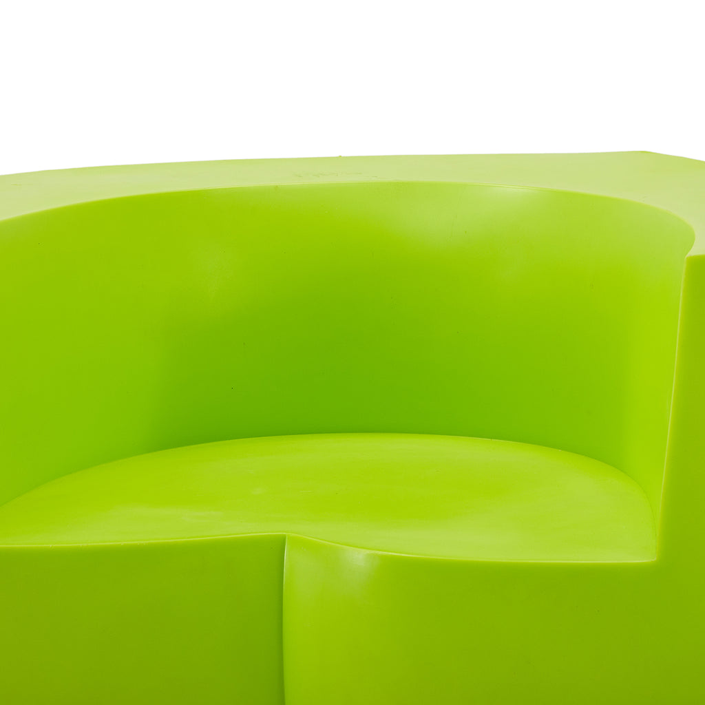 Green Plastic Modern Asymmetrical Lounge Chair