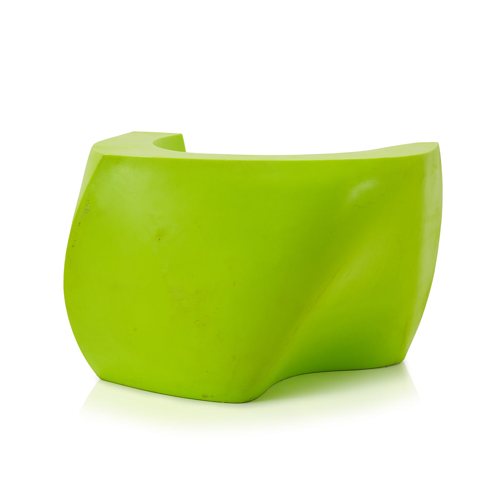 Green Plastic Modern Asymmetrical Lounge Chair