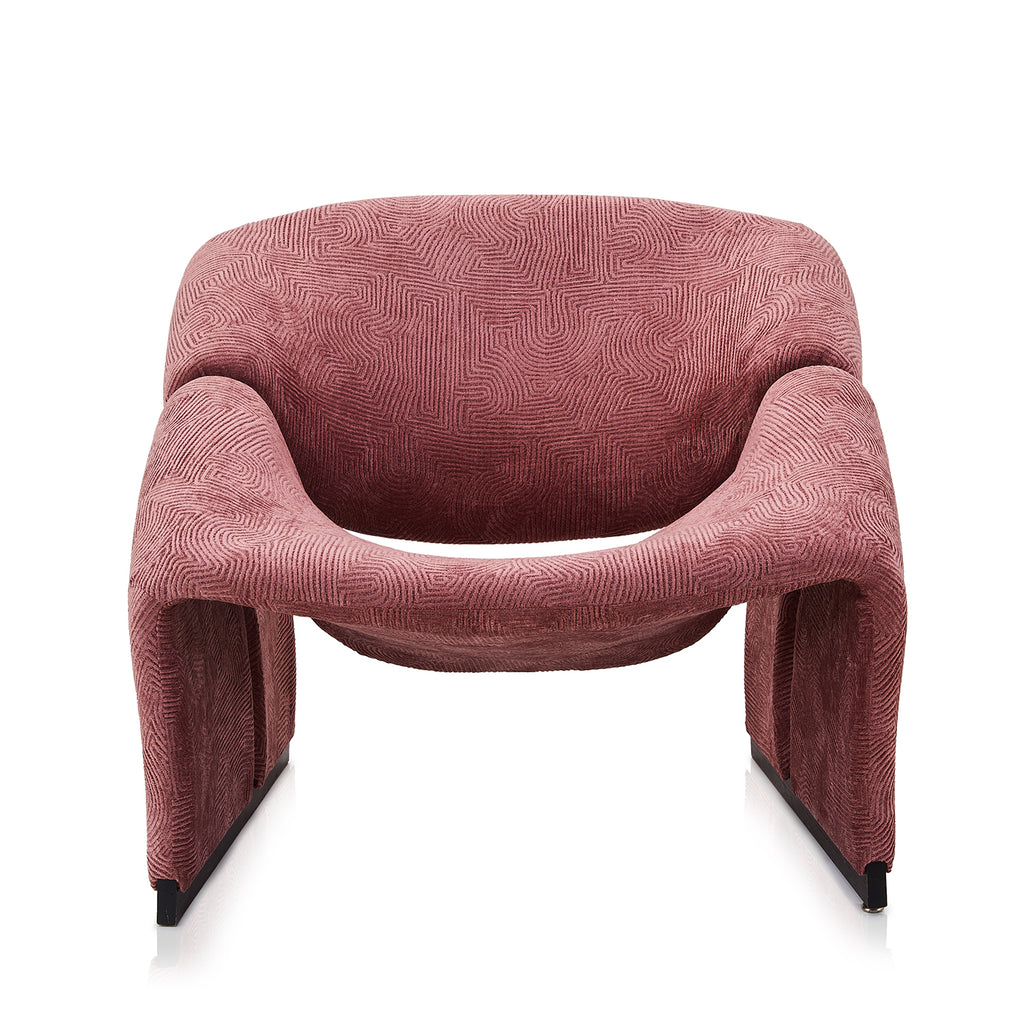 Pink Mauve Textured Fabric Paulin Lounge Chair