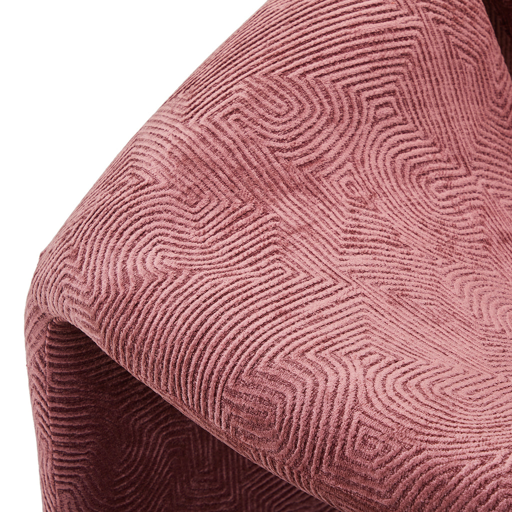 Pink Mauve Textured Fabric Paulin Lounge Chair
