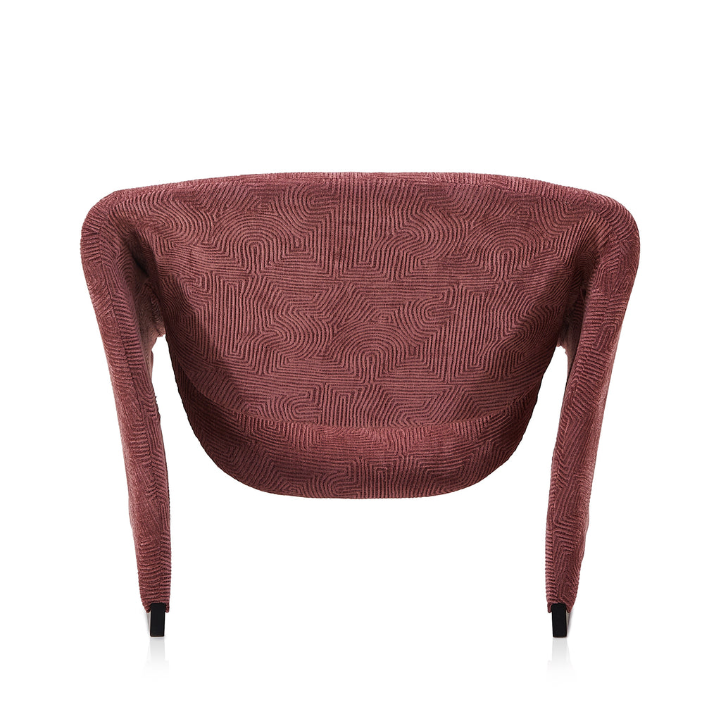 Pink Mauve Textured Fabric Paulin Lounge Chair