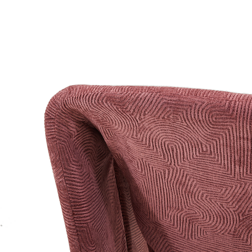 Pink Mauve Textured Fabric Paulin Lounge Chair