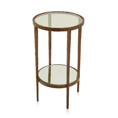 Bronze & Glass Circle End Table