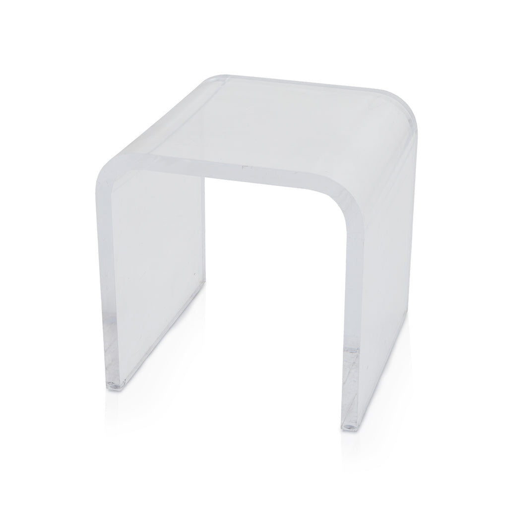 Small Clear Acrylic Waterfall Side Table