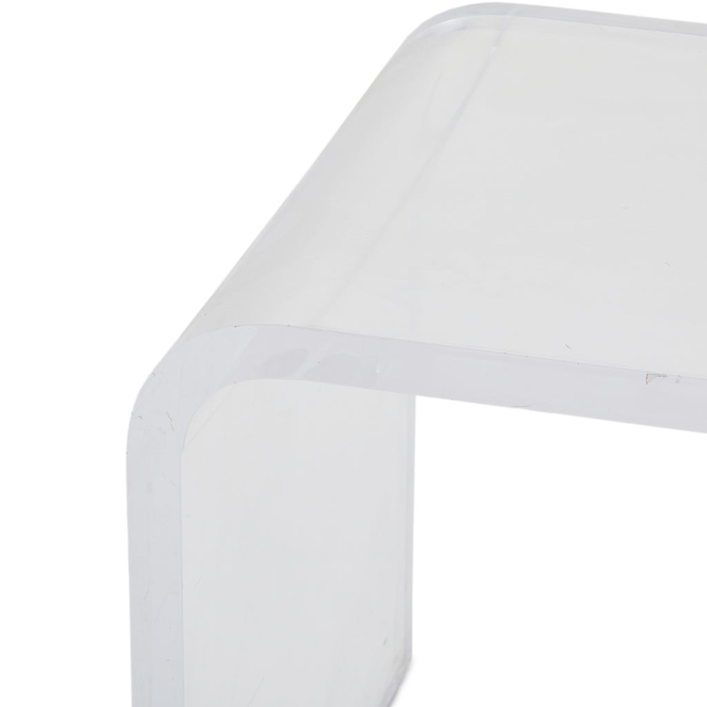 Small Clear Acrylic Waterfall Side Table
