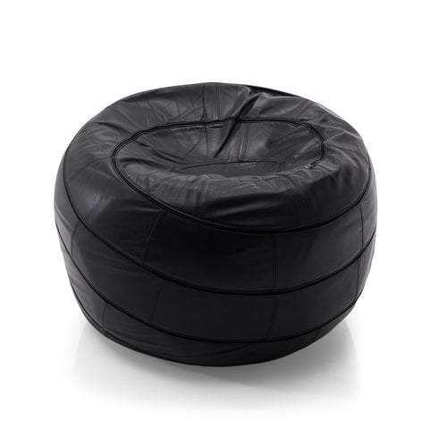 Huge Black Leather Bean Bag