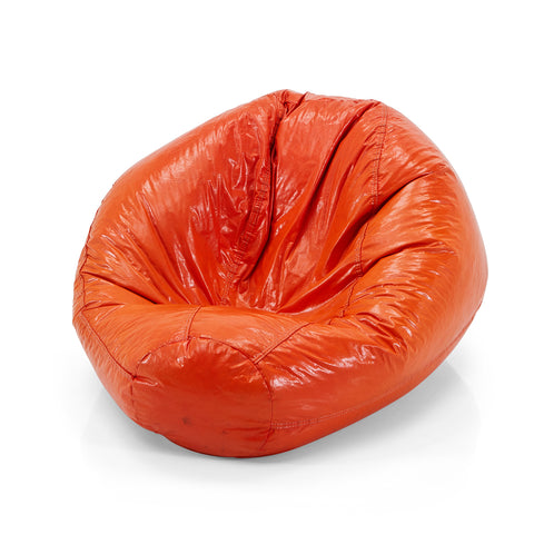 Orange Faux Leather Bean Bag