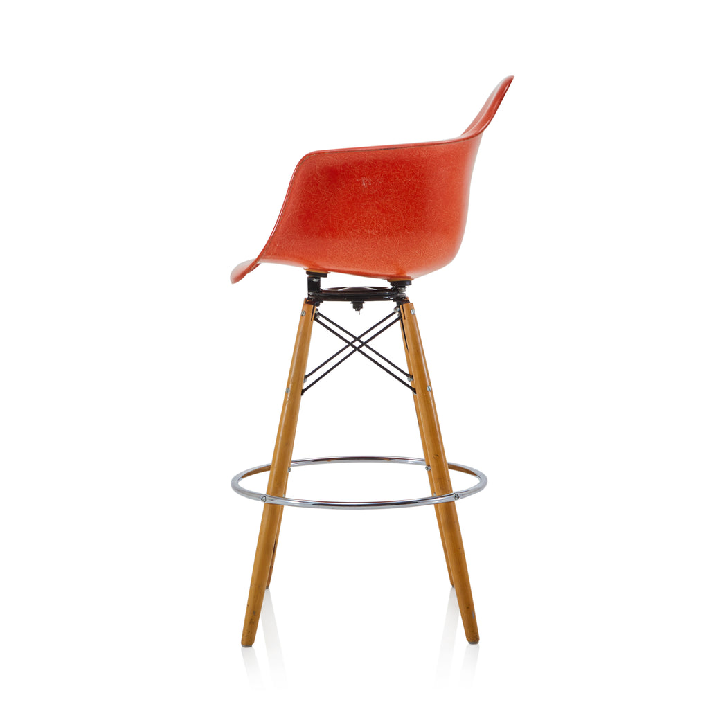 Shell Dowel Counter Stool with Wooden Base