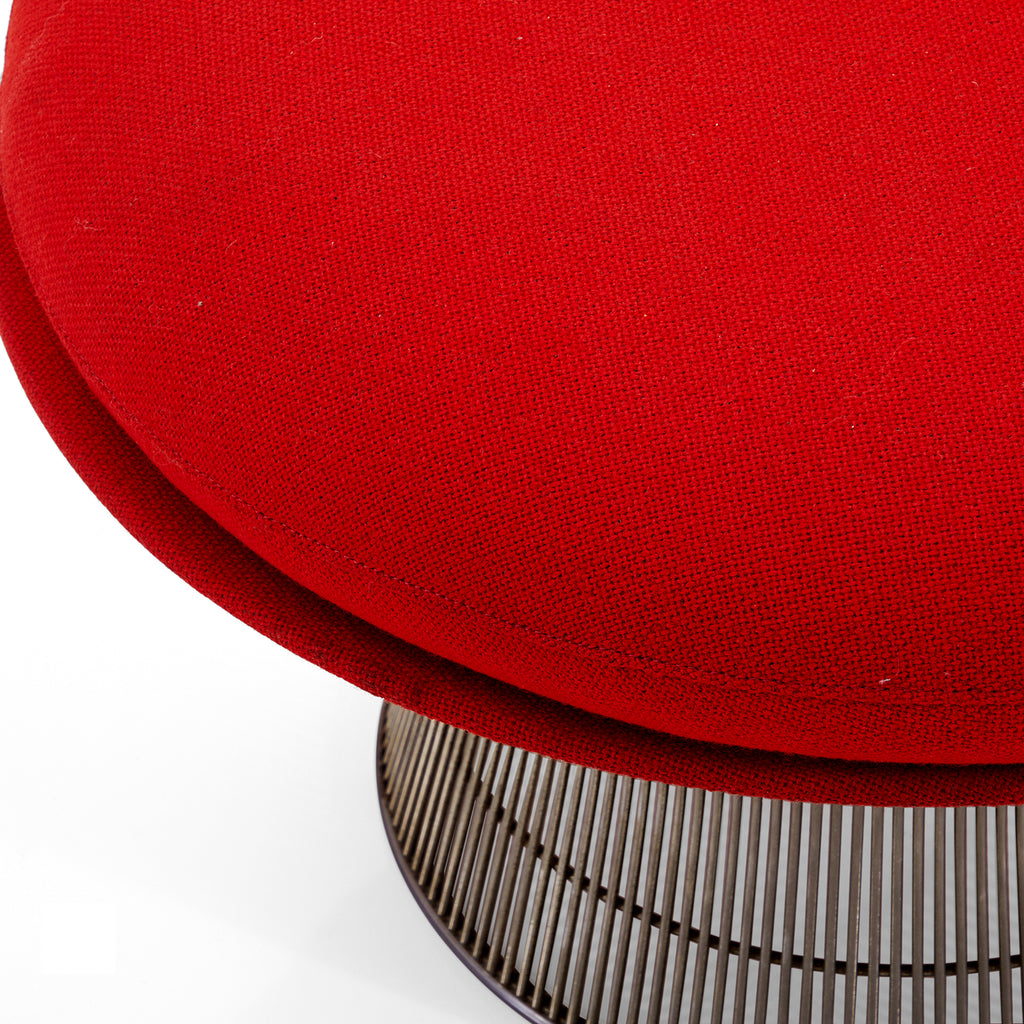 Red Platner Easy Ottoman
