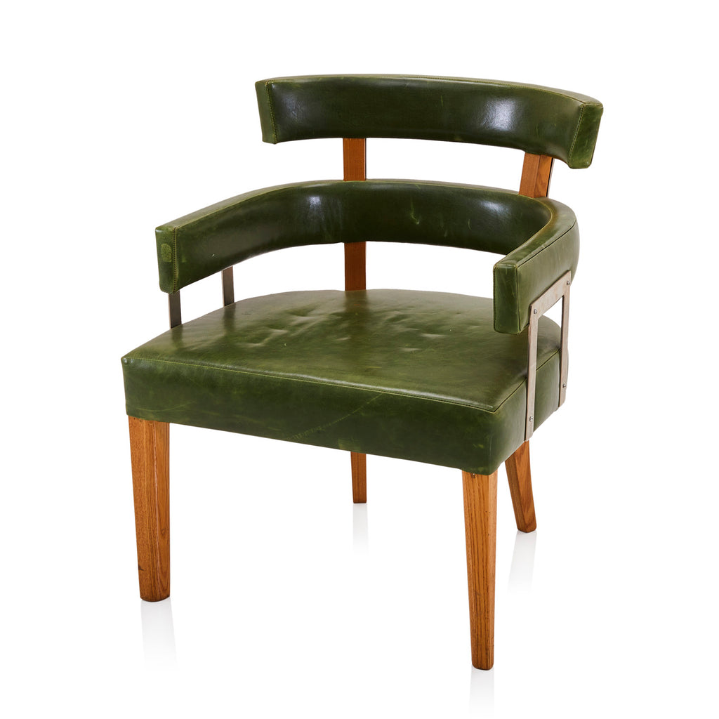 Green Vinyl Segmented Armchair