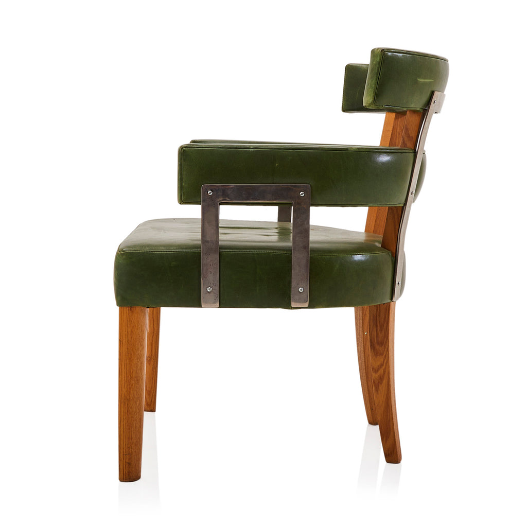 Green Vinyl Segmented Armchair