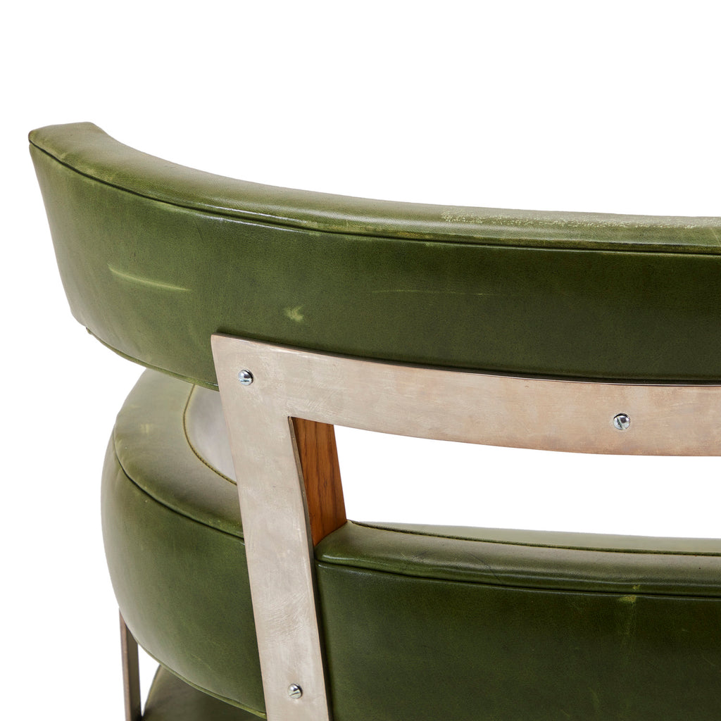 Green Vinyl Segmented Armchair