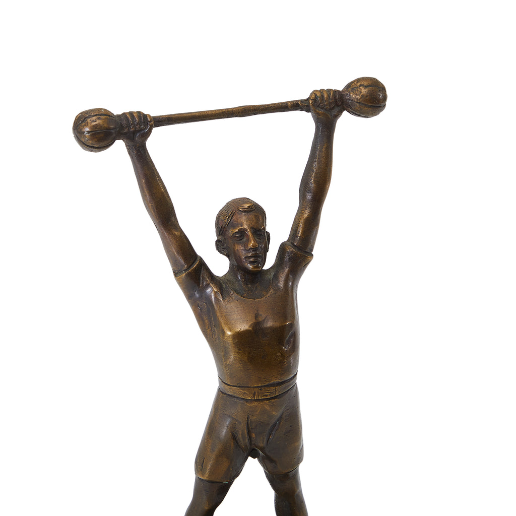 Bronze Vintage Weight Lifting Trophy Statue (A+D)