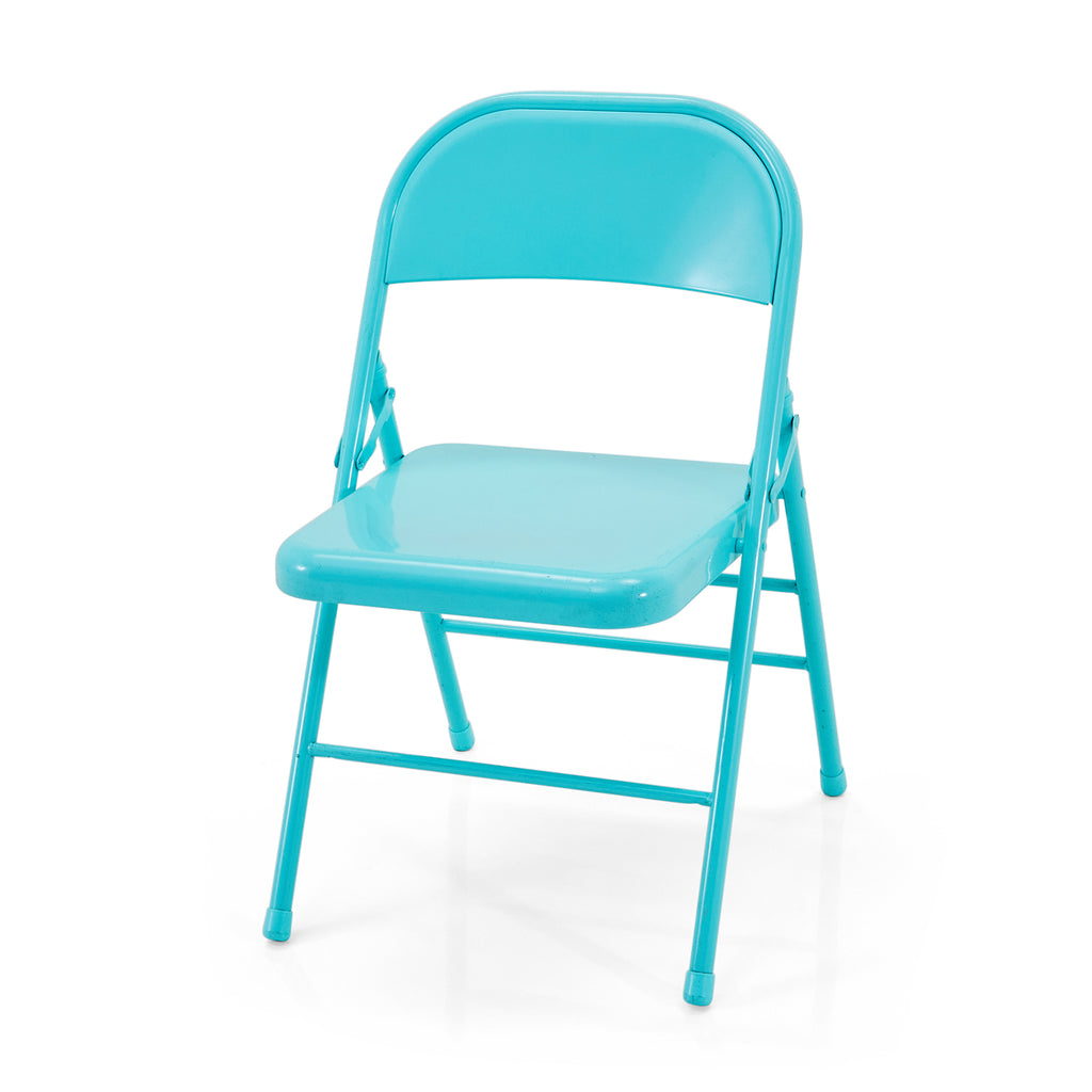 Turquoise Metal Folding Chair