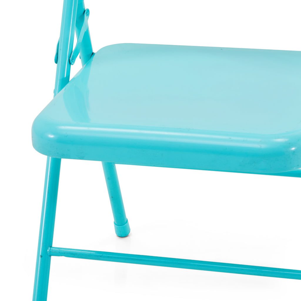 Turquoise Metal Folding Chair