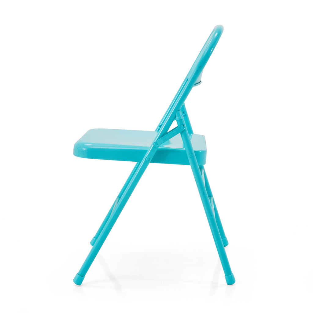 Turquoise Metal Folding Chair