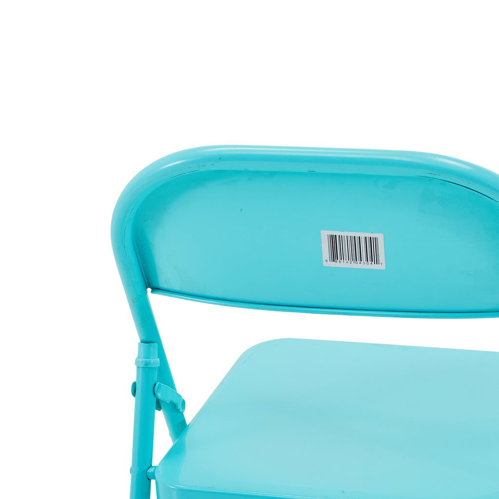 Turquoise Metal Folding Chair