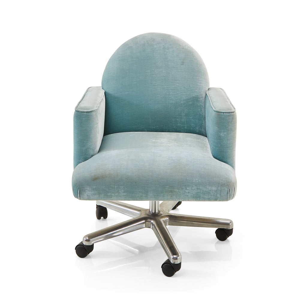 Blue Velvet Swivel Chair