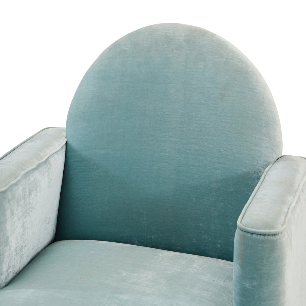 Blue Velvet Swivel Chair