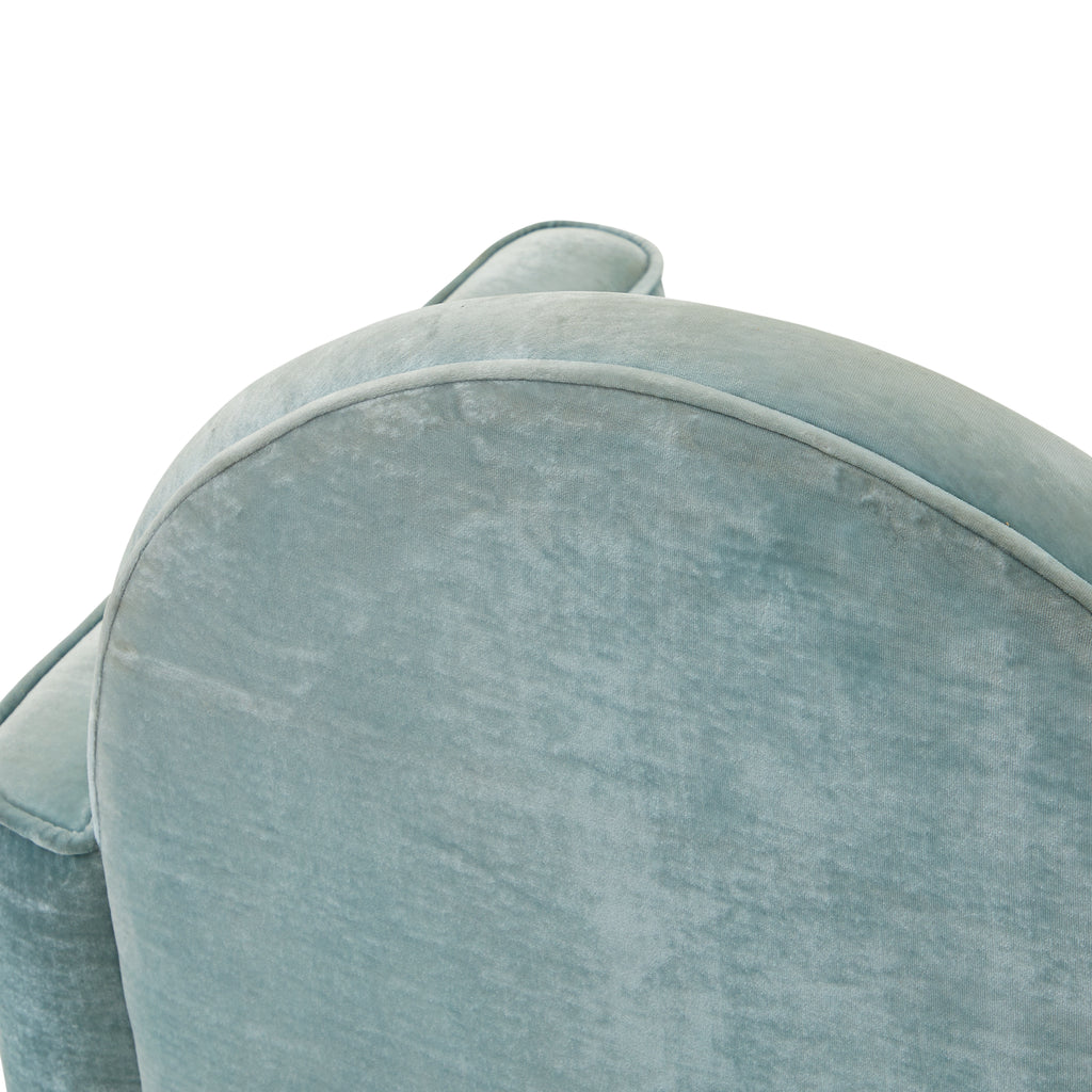 Blue Velvet Swivel Chair