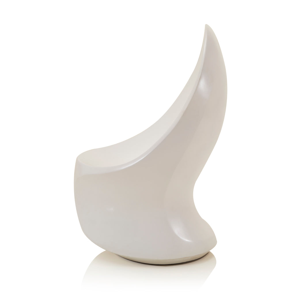 White Fiberglass Airline Modern Side Chair