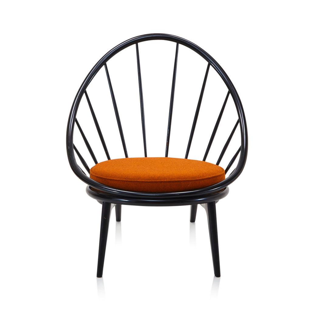 Black & Orange Round Spindle Back Lounge Chair