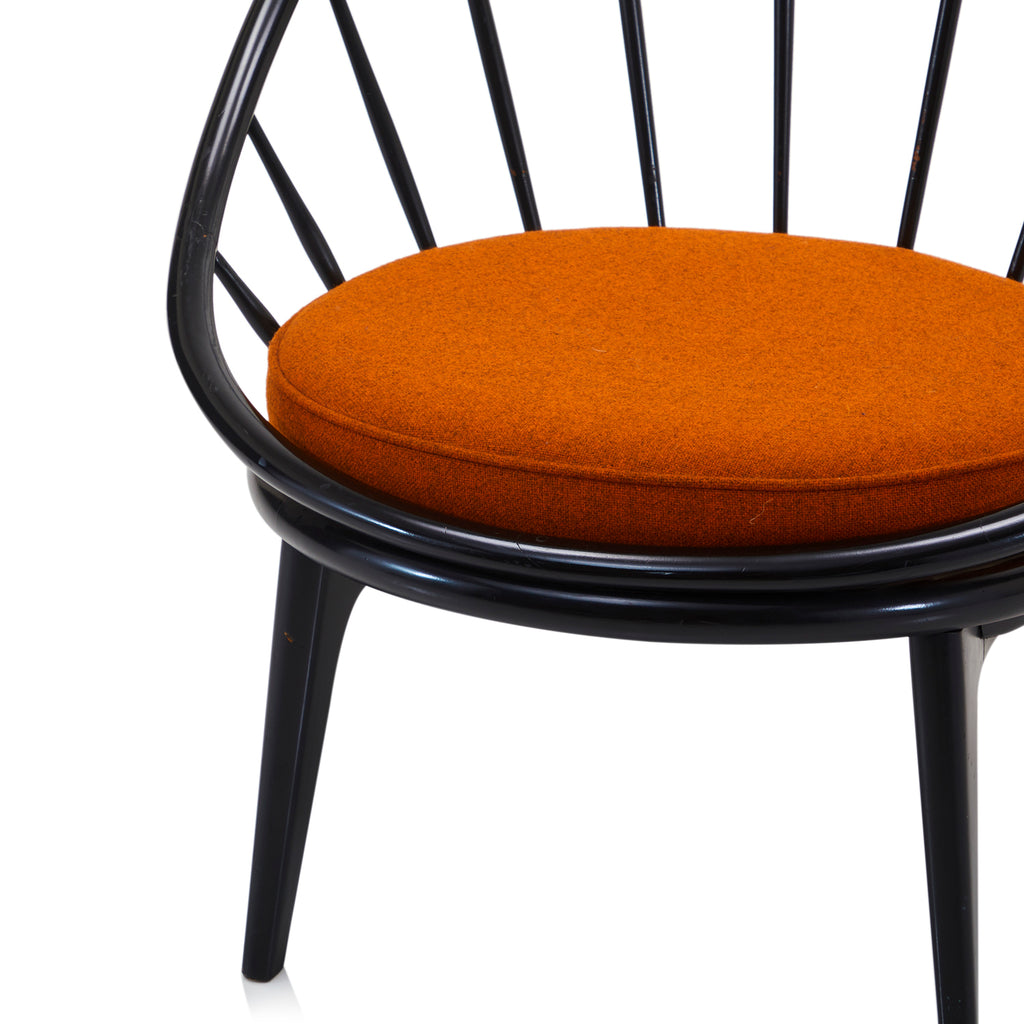 Black & Orange Round Spindle Back Lounge Chair