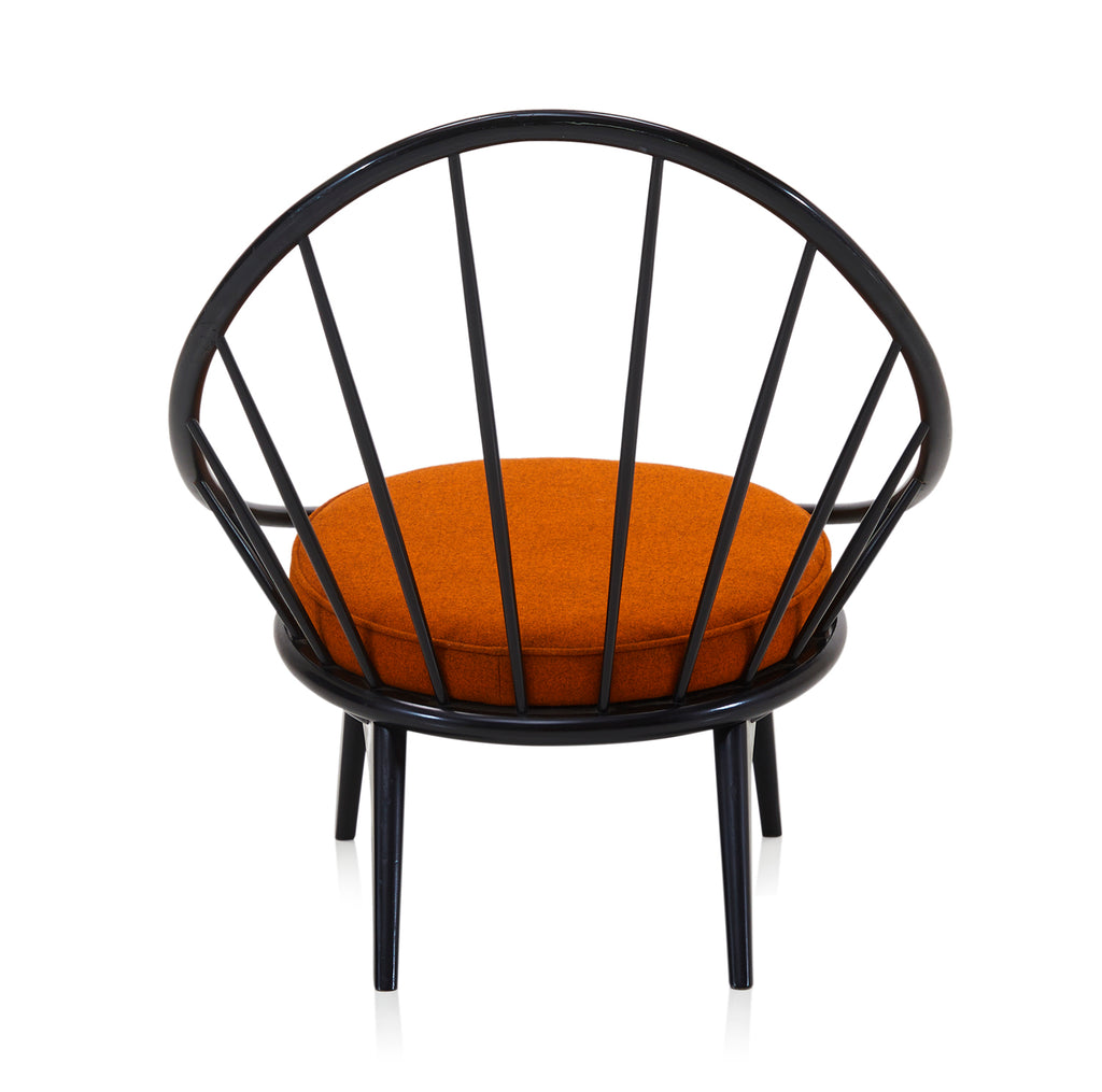 Black & Orange Round Spindle Back Lounge Chair